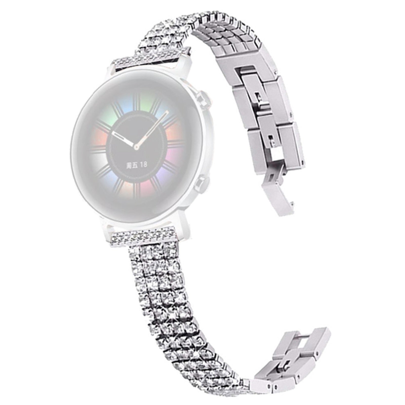 For Samsung Galaxy Watch 5 40mm 44mm Watch 5 Pro 45mm Four Rows Wrist Strap Metal Rhinestone Decor Wrist Strap Watch Band For Samsung Galaxy Watch 5 40mm 44mm Watch 5 Pro 45mm Four Rows Wrist Strap Metal Rhinestone Decor Wrist Strap Watch Band
